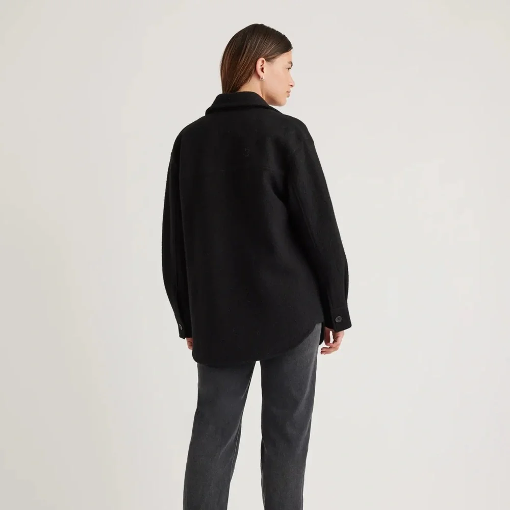 Quince NWT Merino Wool Shirt Jacket Black Multiple Sizes - Picture 8 of 16